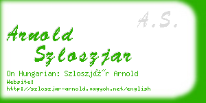 arnold szloszjar business card